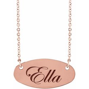 Engravable Oval Necklace