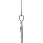 Accented Baguette Cross Necklace or Pendant