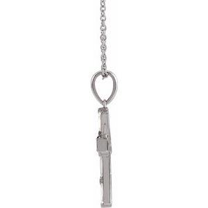 Accented Baguette Cross Necklace or Pendant