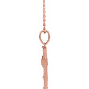 Accented Baguette Cross Necklace or Pendant