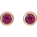 Round Bezel-Set Birthstone Stud Earrings