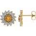 Round 7-Prong Halo-Style Earrings