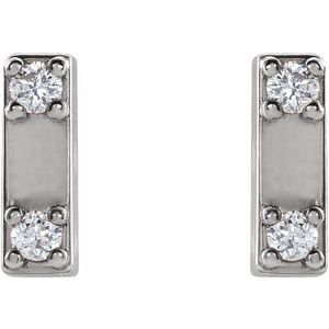 Two-Stone Bar Earrings