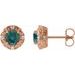 Round 4-Prong Halo-Style Earrings