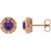 Round 4-Prong Halo-Style Earrings