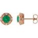 Round 4-Prong Halo-Style Earrings