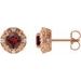 Round 4-Prong Halo-Style Earrings