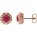 Round 4-Prong Halo-Style Earrings