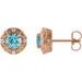 Round 4-Prong Halo-Style Earrings
