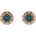 Round 4-Prong Halo-Style Earrings