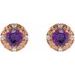Round 4-Prong Halo-Style Earrings