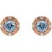 Round 4-Prong Halo-Style Earrings