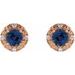 Round 4-Prong Halo-Style Earrings