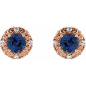 Round 4-Prong Halo-Style Earrings