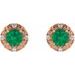 Round 4-Prong Halo-Style Earrings