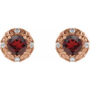 Round 4-Prong Halo-Style Earrings