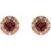 Round 4-Prong Halo-Style Earrings