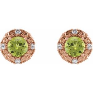 Round 4-Prong Halo-Style Earrings