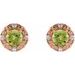Round 4-Prong Halo-Style Earrings