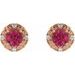 Round 4-Prong Halo-Style Earrings