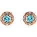 Round 4-Prong Halo-Style Earrings