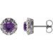 Round 4-Prong Halo-Style Earrings