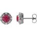 Round 4-Prong Halo-Style Earrings