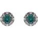 Round 4-Prong Halo-Style Earrings