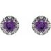 Round 4-Prong Halo-Style Earrings