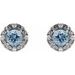 Round 4-Prong Halo-Style Earrings