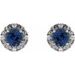 Round 4-Prong Halo-Style Earrings
