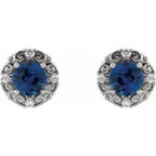 Round 4-Prong Halo-Style Earrings