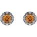 Round 4-Prong Halo-Style Earrings