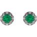 Round 4-Prong Halo-Style Earrings