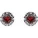 Round 4-Prong Halo-Style Earrings