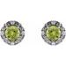 Round 4-Prong Halo-Style Earrings