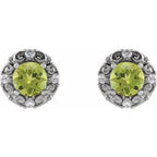 Round 4-Prong Halo-Style Earrings