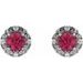 Round 4-Prong Halo-Style Earrings