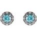 Round 4-Prong Halo-Style Earrings