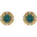 Round 4-Prong Halo-Style Earrings