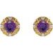 Round 4-Prong Halo-Style Earrings