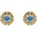 Round 4-Prong Halo-Style Earrings