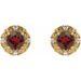 Round 4-Prong Halo-Style Earrings