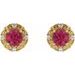 Round 4-Prong Halo-Style Earrings