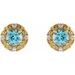 Round 4-Prong Halo-Style Earrings