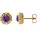 Round 4-Prong Halo-Style Earrings