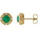 Round 4-Prong Halo-Style Earrings