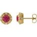 Round 4-Prong Halo-Style Earrings