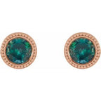 Round Bezel-Set Stud Earrings