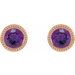 Round Bezel-Set Stud Earrings